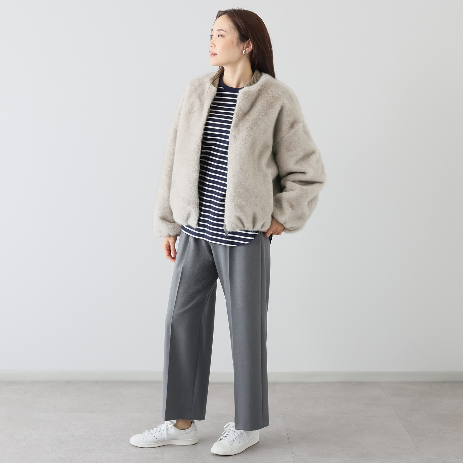 亀　恭子セレクト！ スタジオエーアール リバーシブル ミンク調エコファー ブルゾン