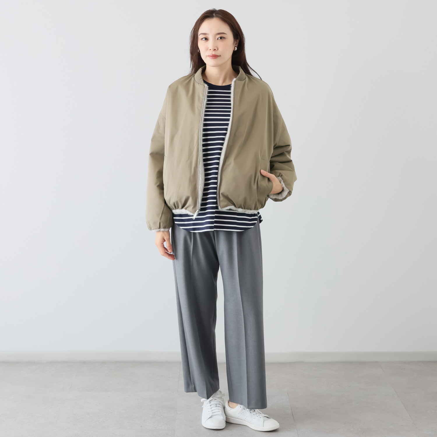 亀　恭子セレクト！ スタジオエーアール リバーシブル ミンク調エコファー ブルゾン