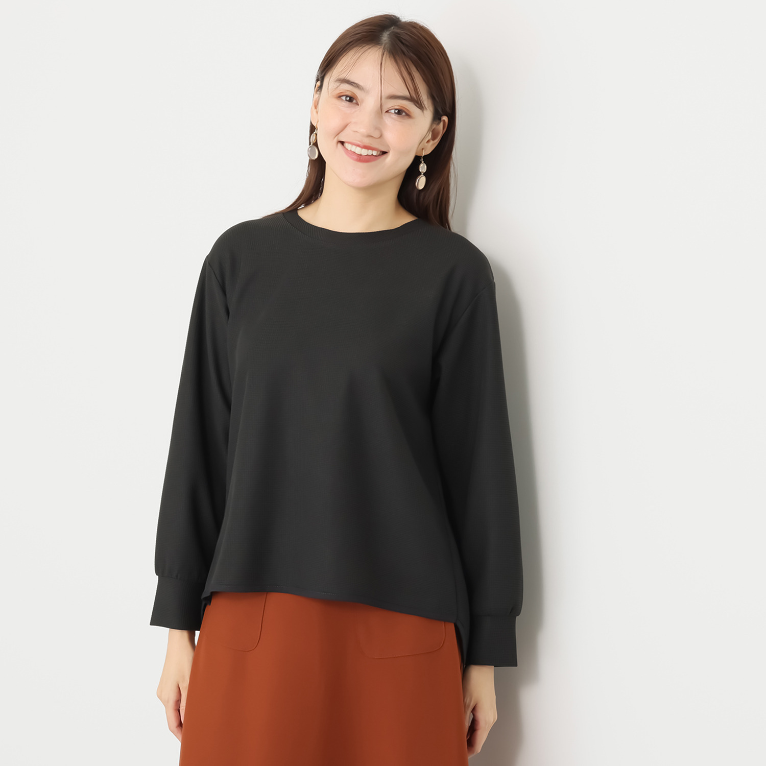 リラリー 刺しゅう入り ワッフルロングＴシャツ