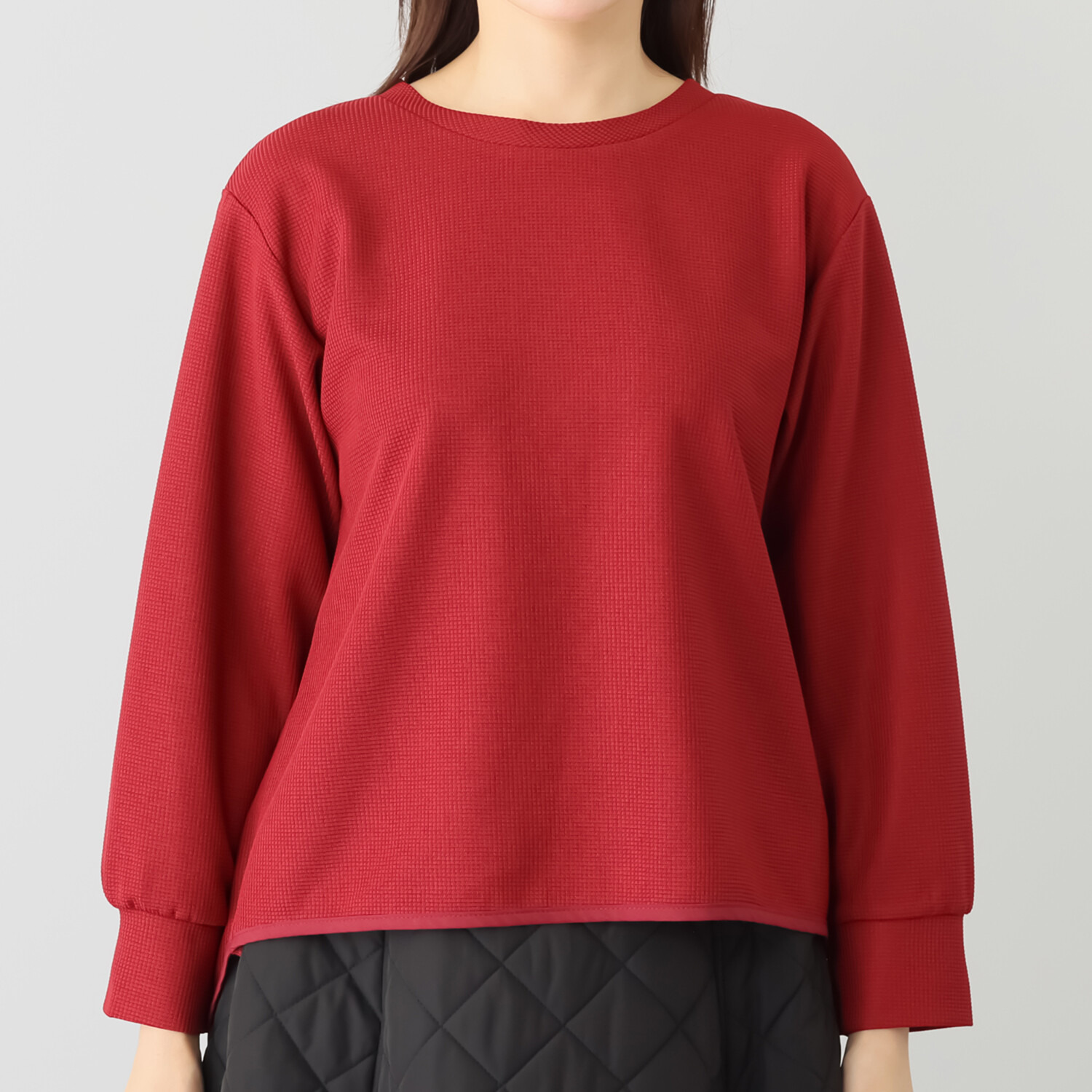 リラリー 刺しゅう入り ワッフルロングＴシャツ