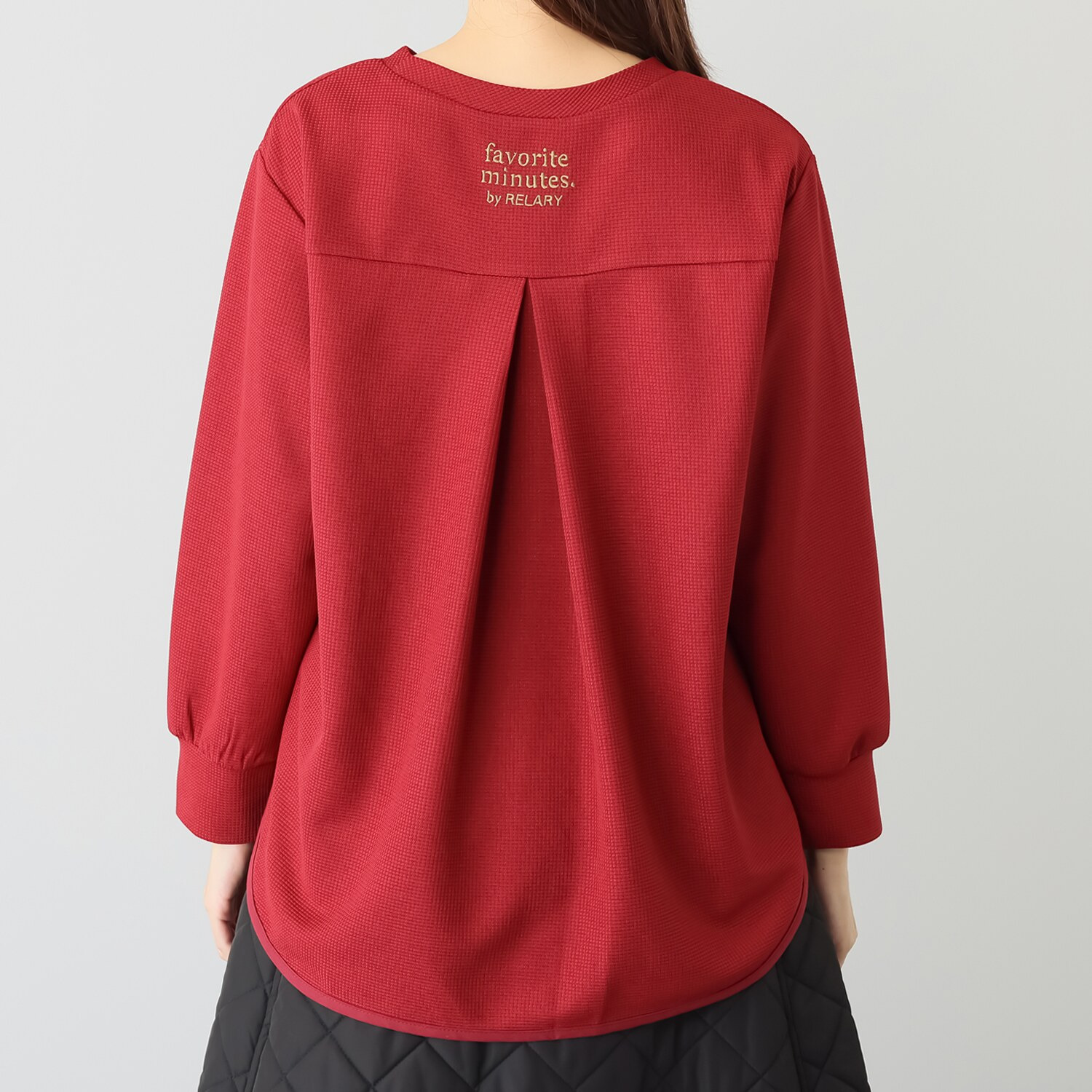 リラリー 刺しゅう入り ワッフルロングＴシャツ