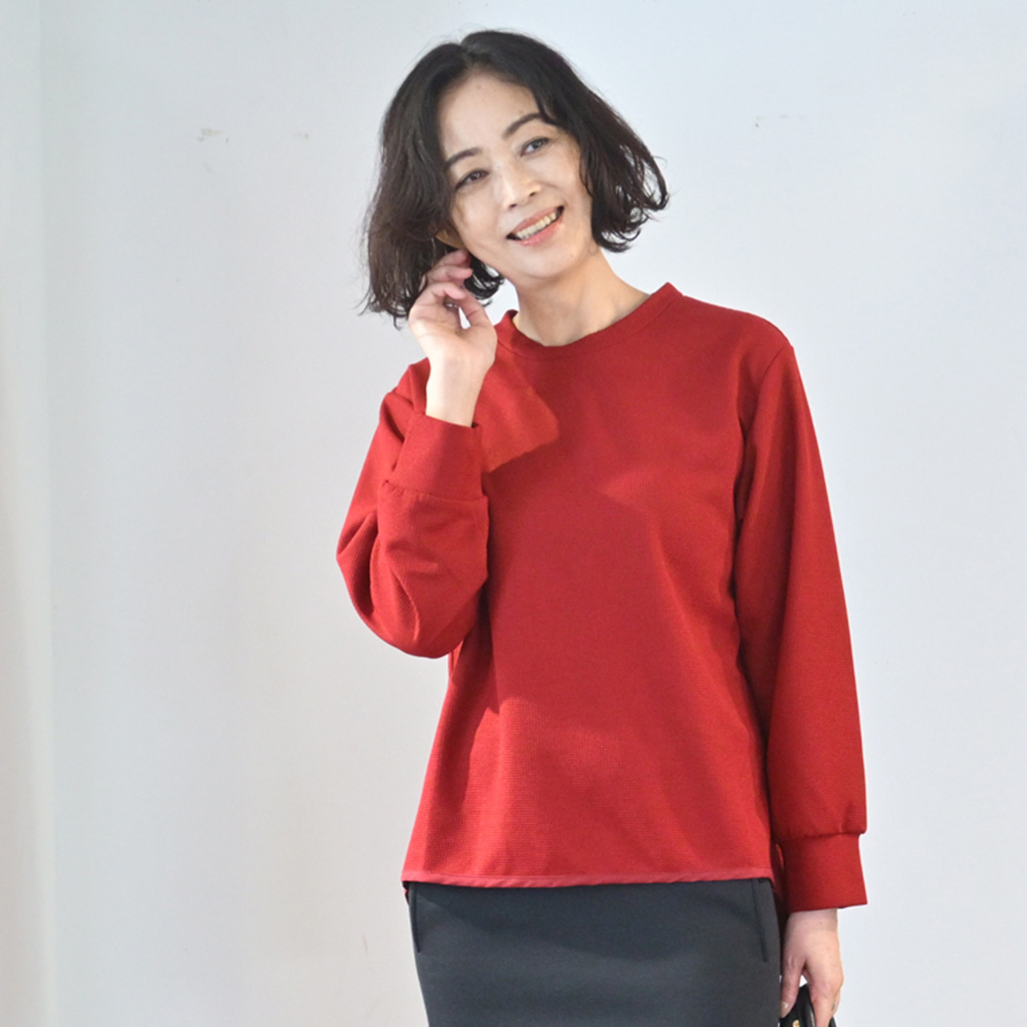 リラリー 刺しゅう入り ワッフルロングＴシャツ