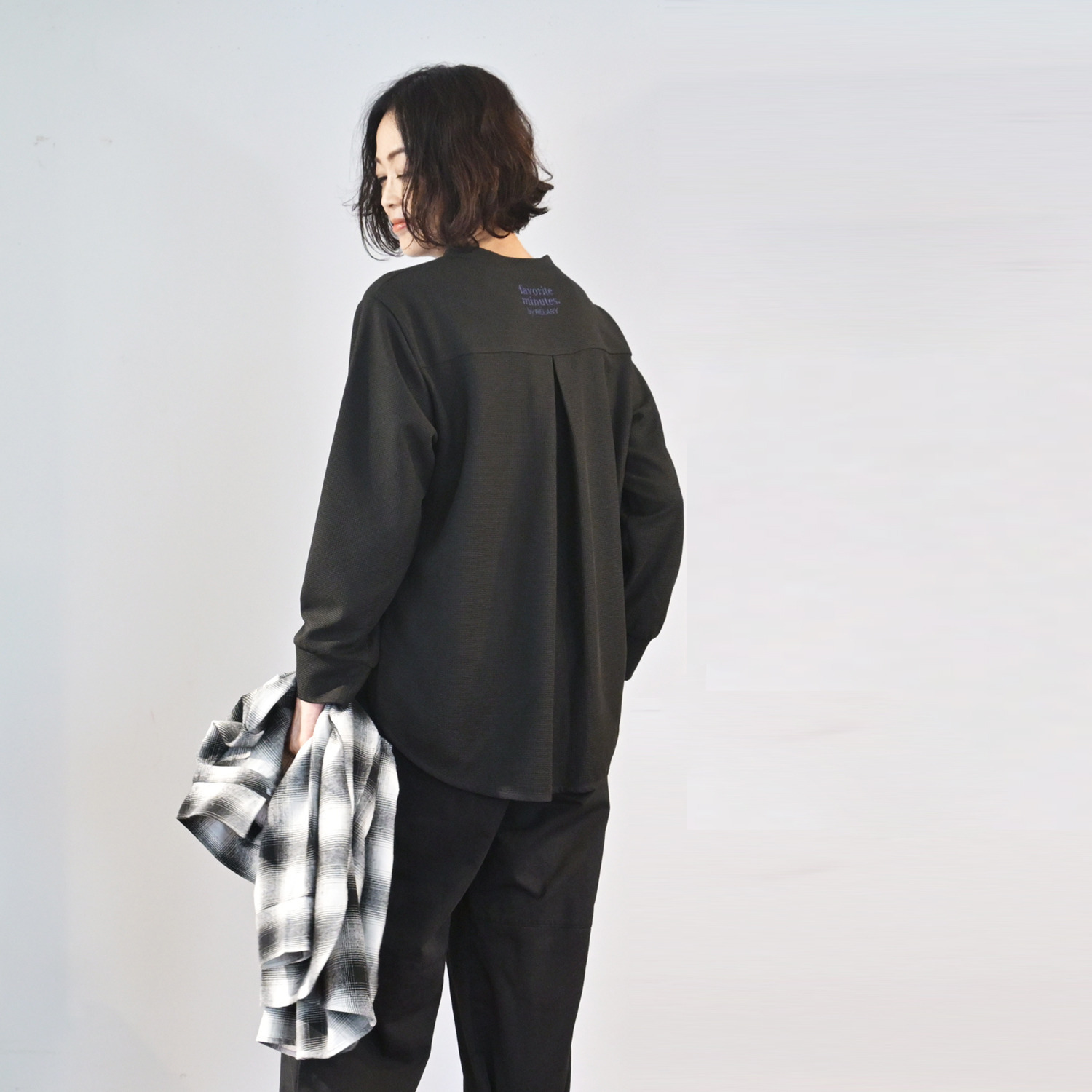 リラリー 刺しゅう入り ワッフルロングＴシャツ