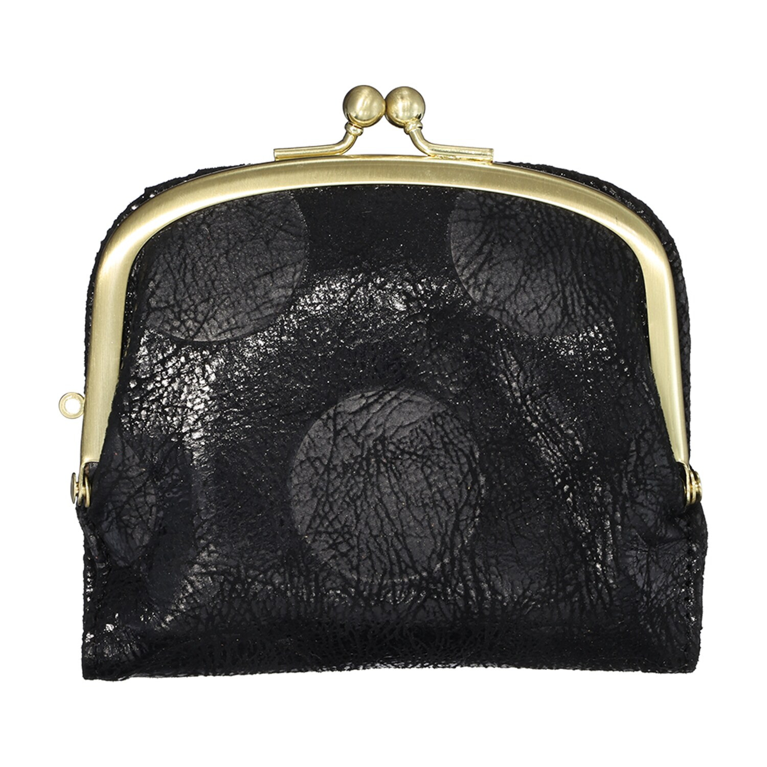 ズッケロ ゴートレザー クラックメタリック 二つ折りがま口ウォレット