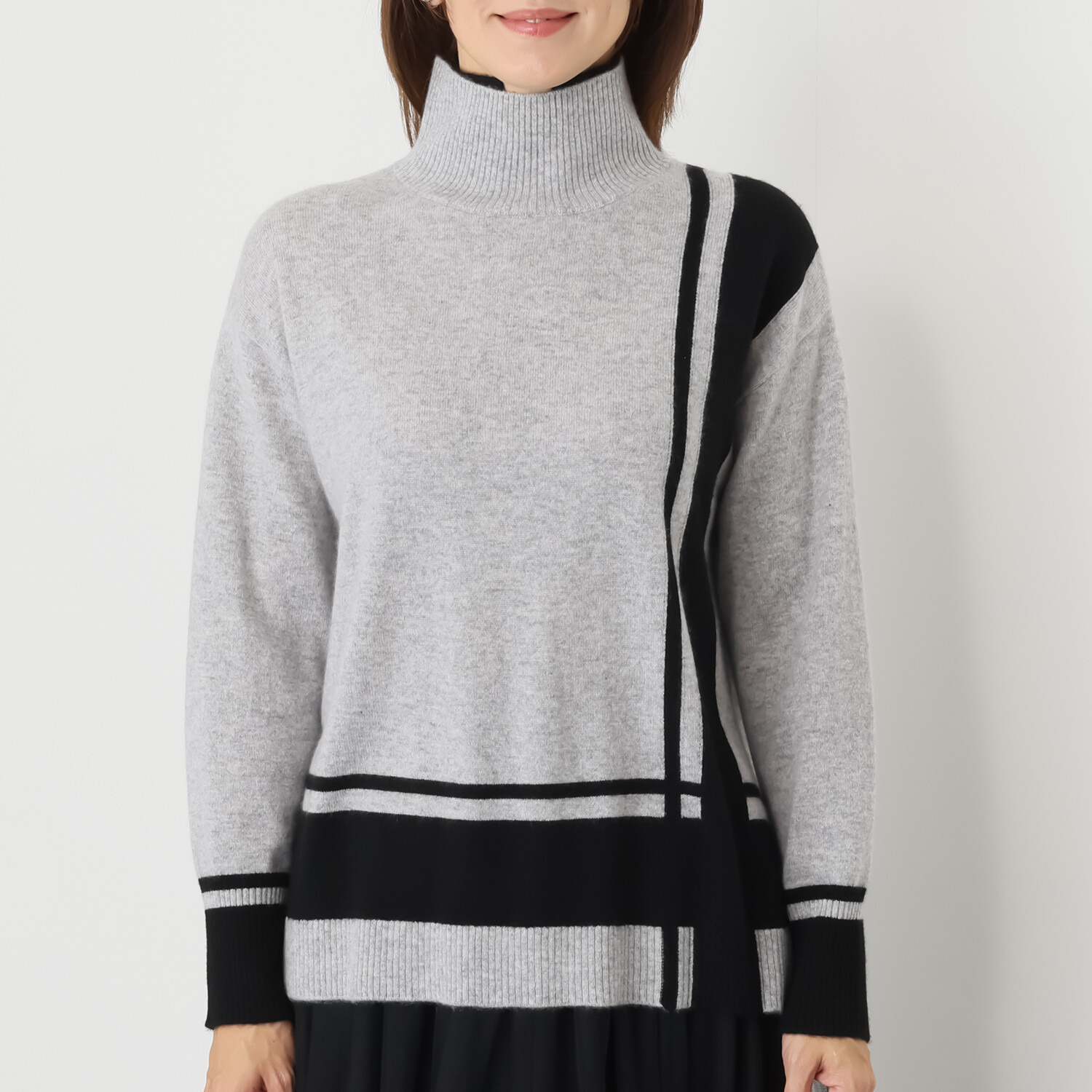 ナチュラム カシミヤ１００％ インターシャ編みで 表現した デザインセーター