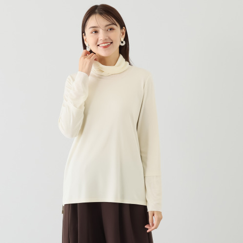 シルバーミントシュガー ソフトチュール使い 長め丈 プルオーバー シルバーミントシュガー ソフトチュール使い 長め丈 プルオーバー