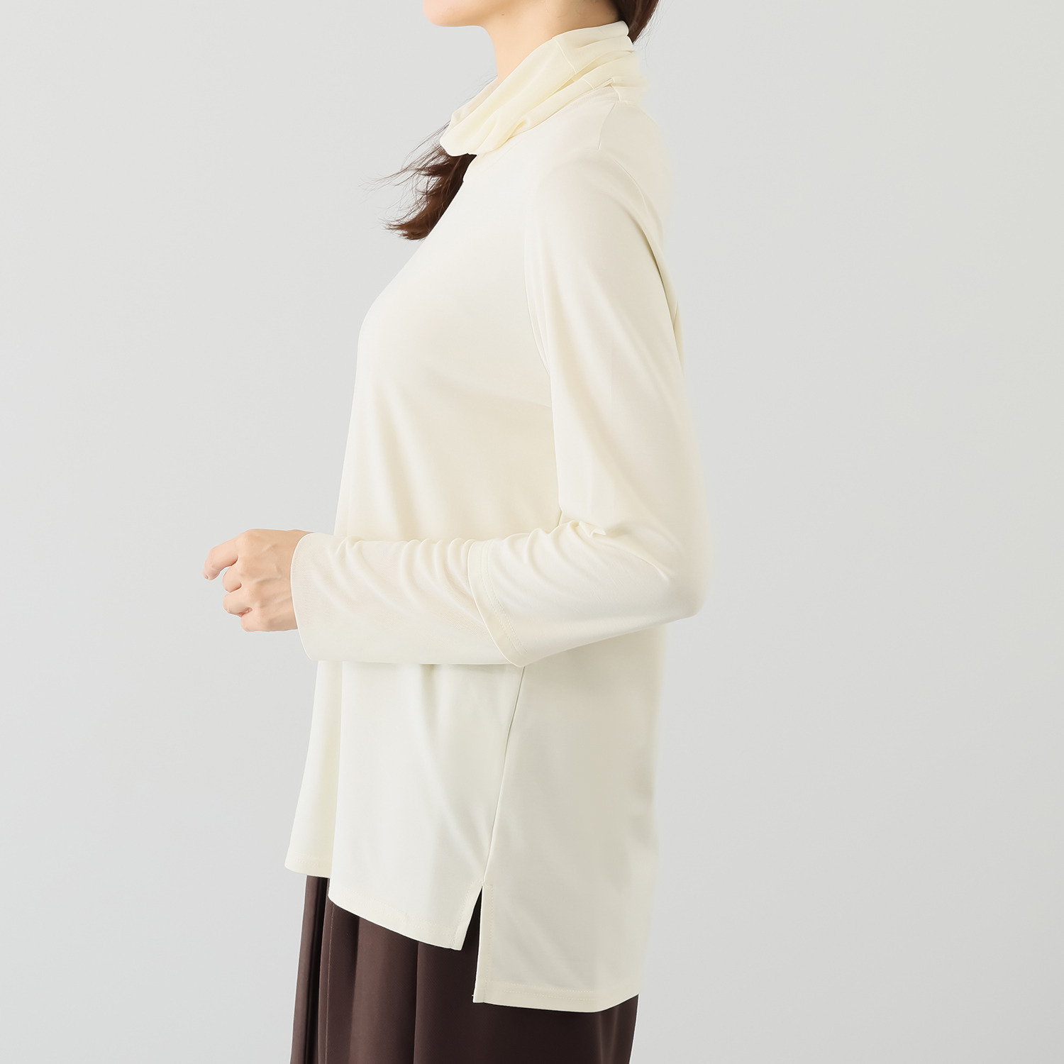 シルバーミントシュガー ソフトチュール使い 長め丈 プルオーバー