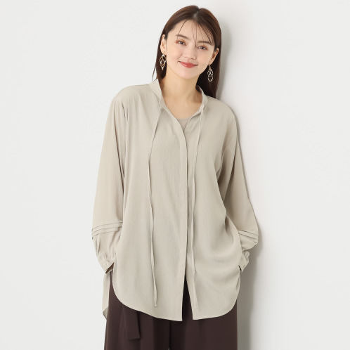 シルバーミントシュガー ゆったりなのに すっきり見えブラウス& インナーチュニック アンサンブル シルバーミントシュガー ゆったりなのに すっきり見えブラウス& インナーチュニック アンサンブル