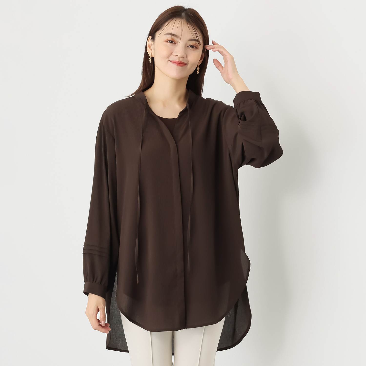 シルバーミントシュガー ゆったりなのに すっきり見えブラウス＆ インナーチュニック アンサンブル