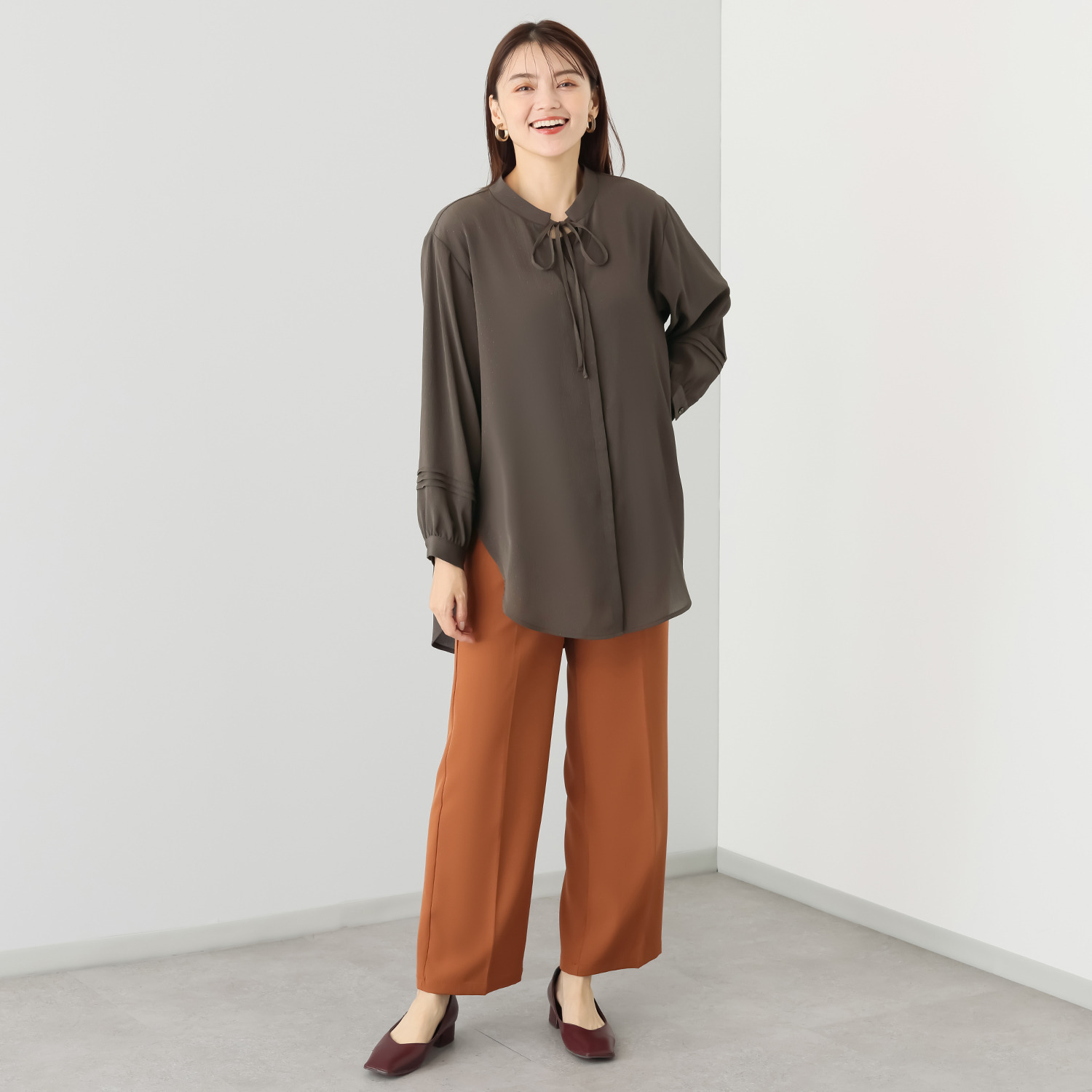 シルバーミントシュガー ゆったりなのに すっきり見えブラウス＆ インナーチュニック アンサンブル