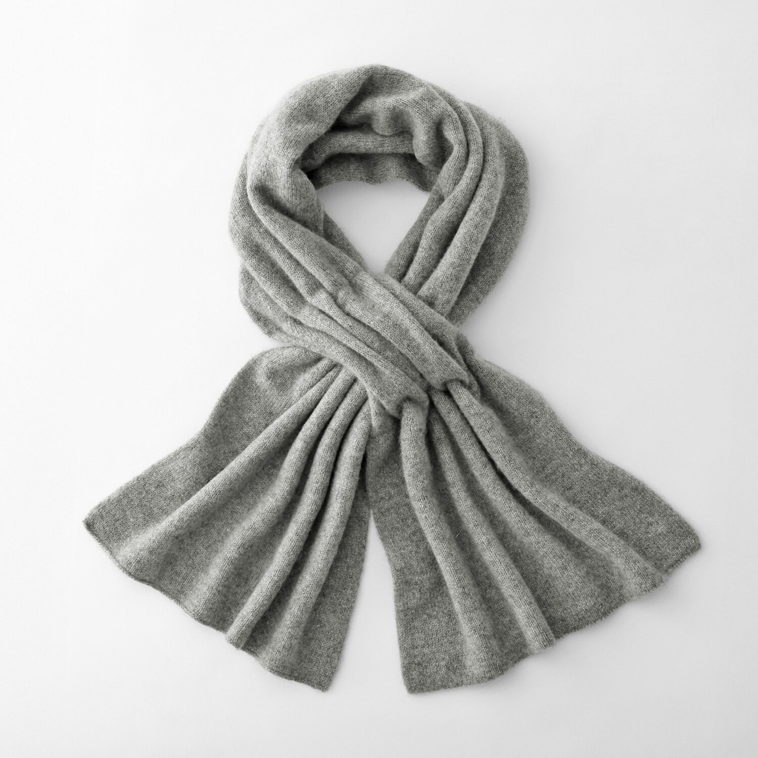 ティエドゥール 内モンゴル産 アルバスカシミヤ１００％ ふんわりニット ２ウェイマフラー