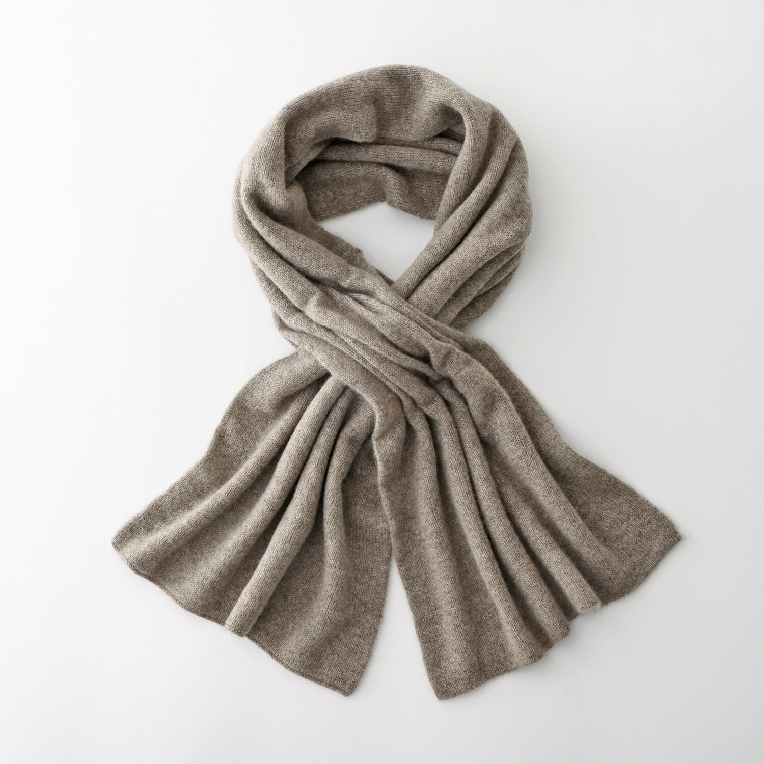 ティエドゥール 内モンゴル産 アルバスカシミヤ１００％ ふんわりニット ２ウェイマフラー