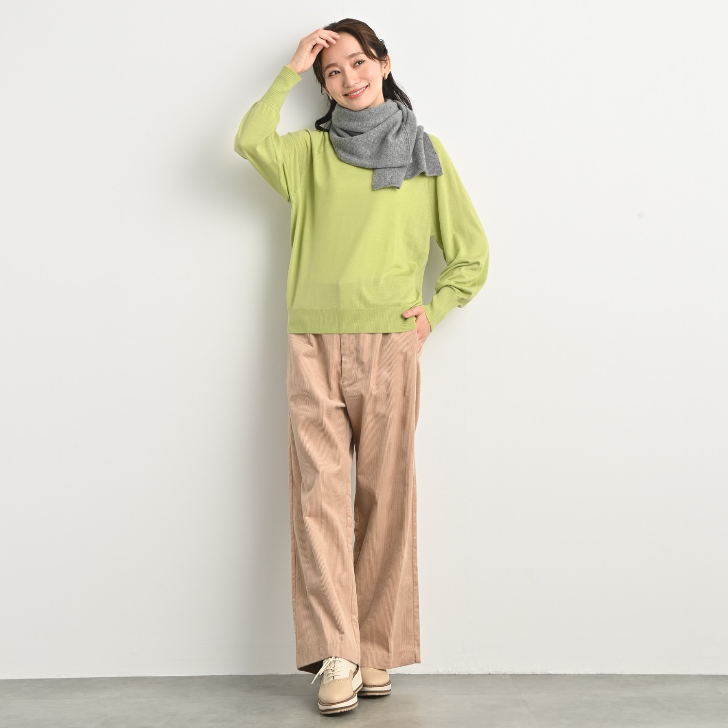 ティエドゥール 内モンゴル産 アルバスカシミヤ１００％ ふんわりニット ２ウェイマフラー