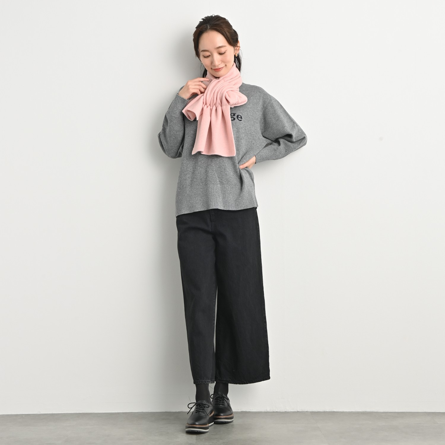 ティエドゥール 内モンゴル産 アルバスカシミヤ１００％ ふんわりニット ２ウェイマフラー