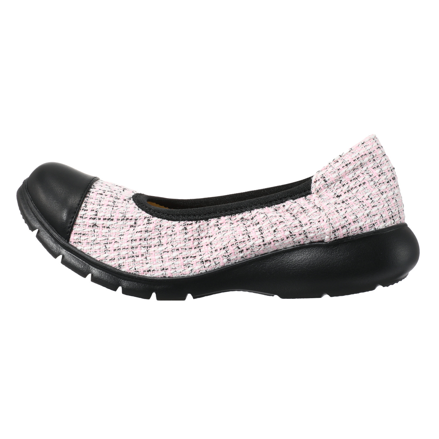 ラックラック 履いて歩いて全身運動！ 空飛ぶ　洗える 異素材切り替え エレガントパンプス