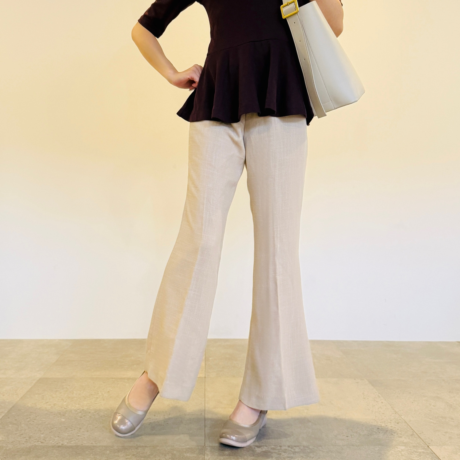 ラックラック 履いて歩いて全身運動！ 空飛ぶ　洗える 異素材切り替え エレガントパンプス