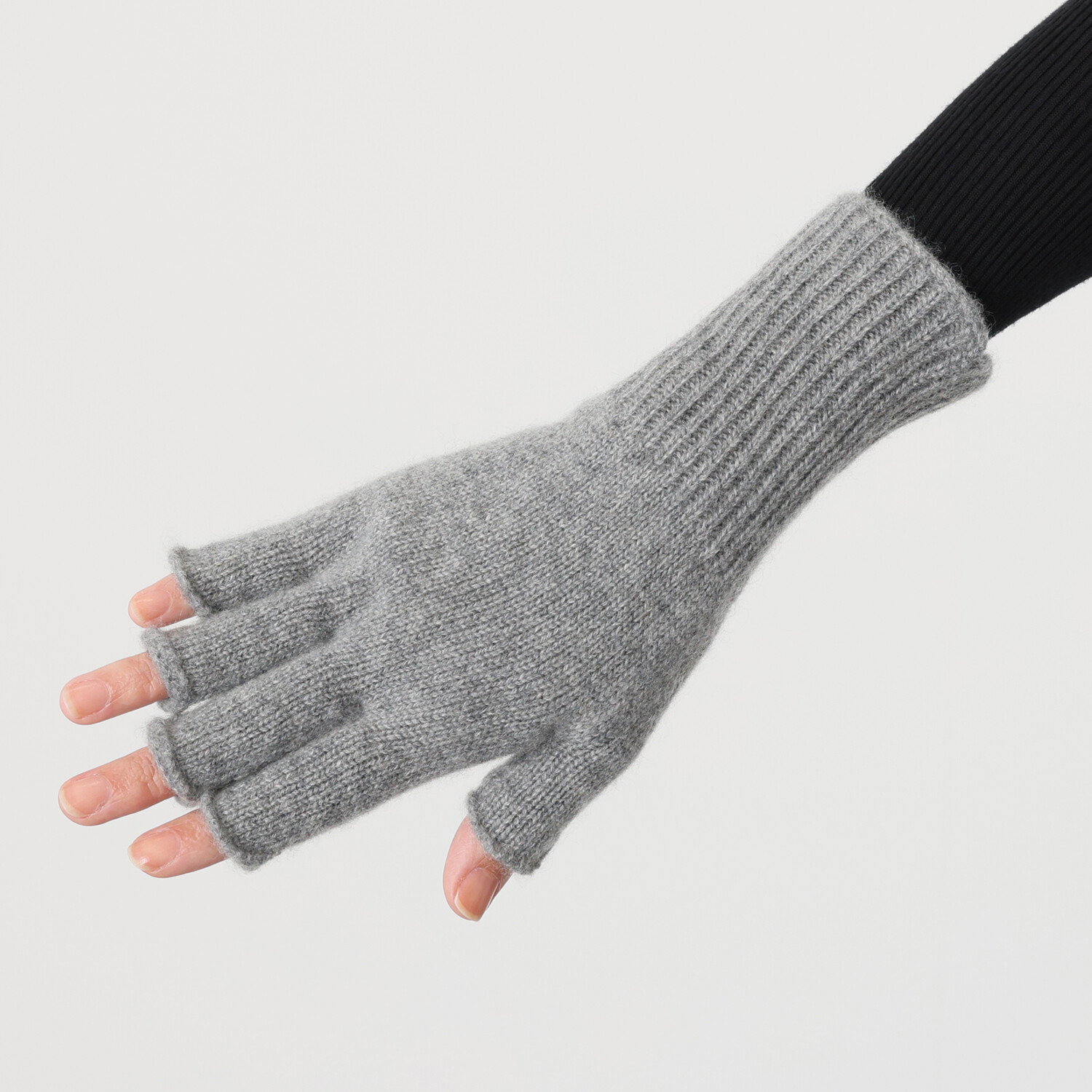 ティエドゥール 内モンゴル産 アルバスカシミヤ１００％ 指出しニットグローブ