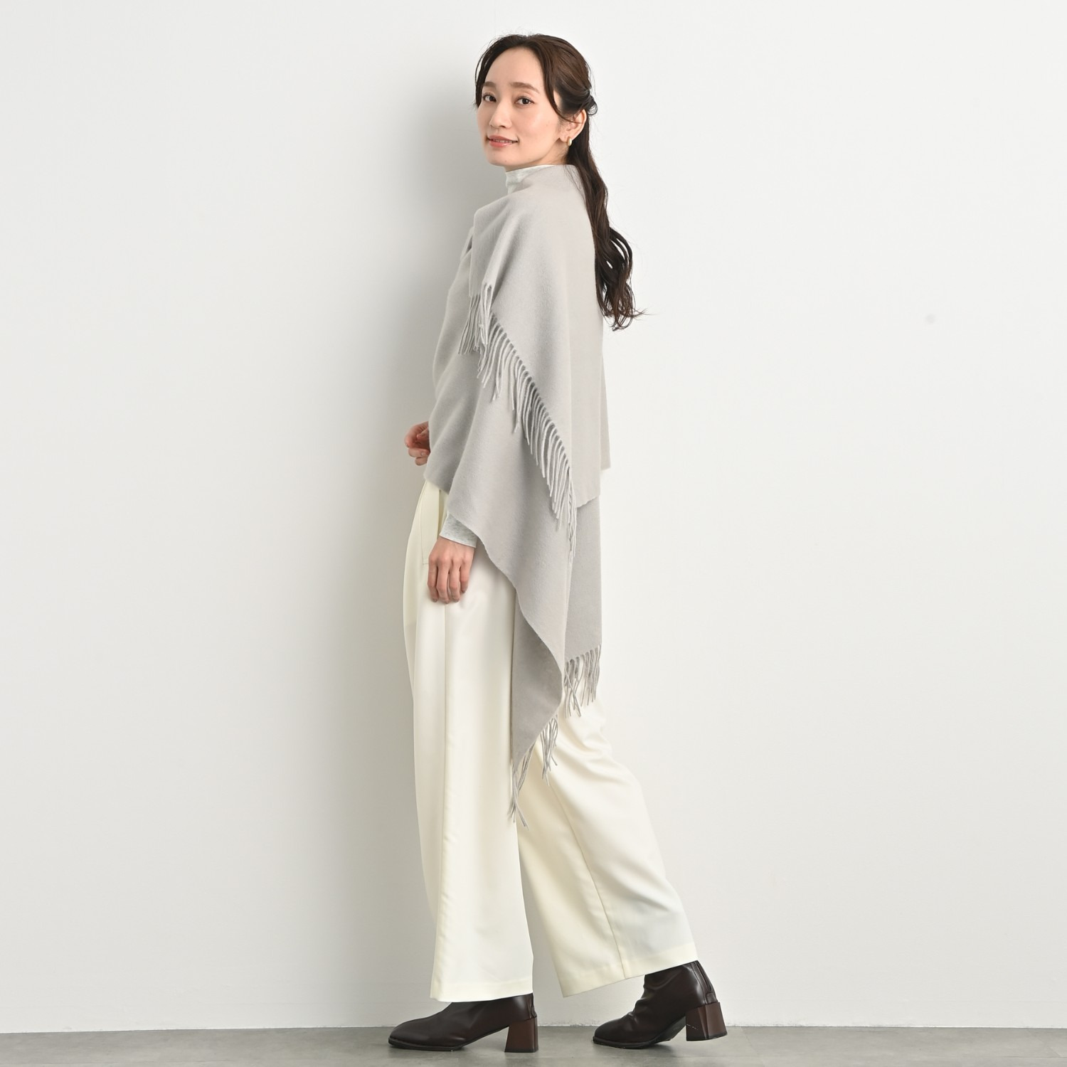 ティエドゥール 内モンゴル産 アルバスカシミヤ１００％ 艶やか＆なめらか仕上げ 大判ストール