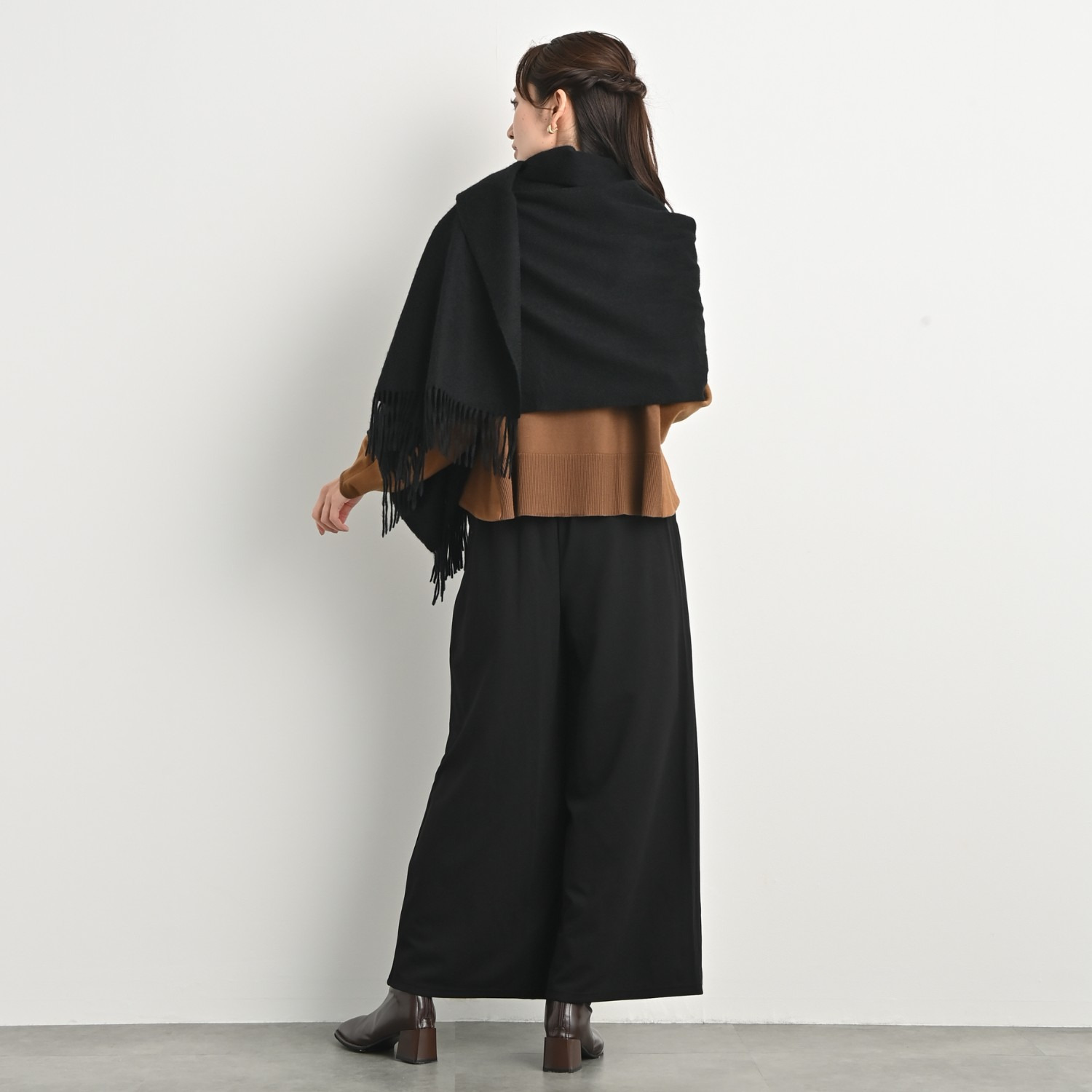 ティエドゥール 内モンゴル産 アルバスカシミヤ１００％ 艶やか＆なめらか仕上げ 大判ストール