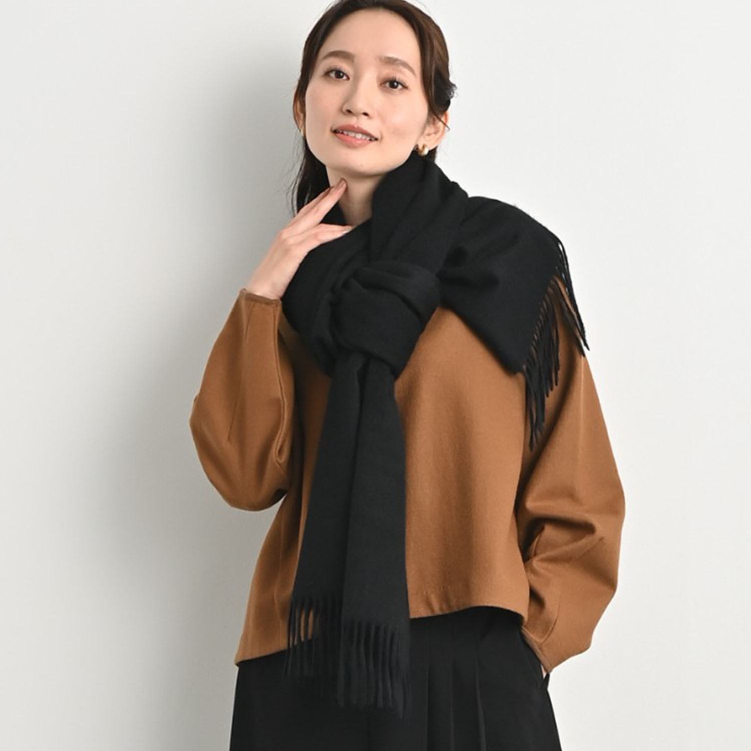 ティエドゥール 内モンゴル産 アルバスカシミヤ１００％ 艶やか＆なめらか仕上げ 大判ストール