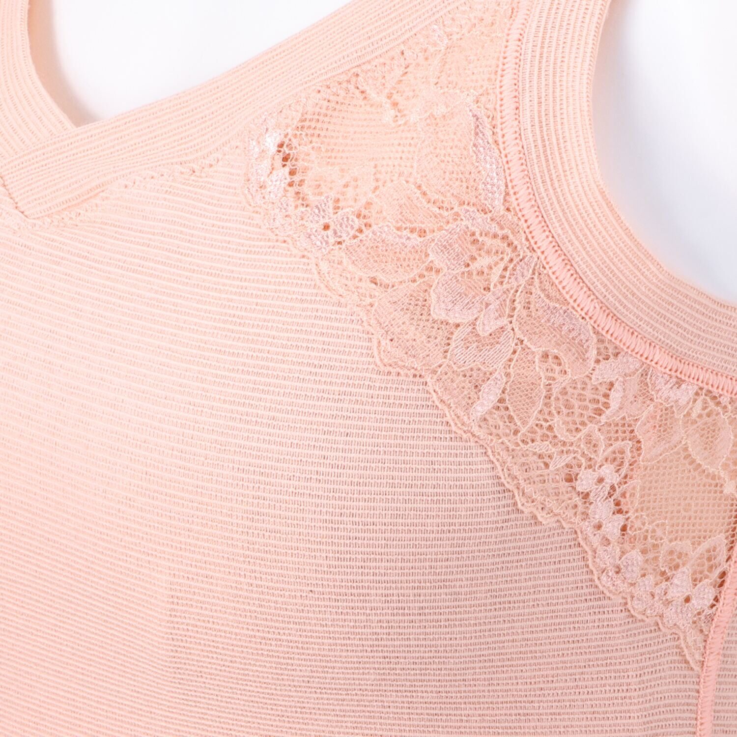 丸福ガーゼ 吸水速乾・抗菌防臭 綿モダール混 レーシー カップ付タンクトップ