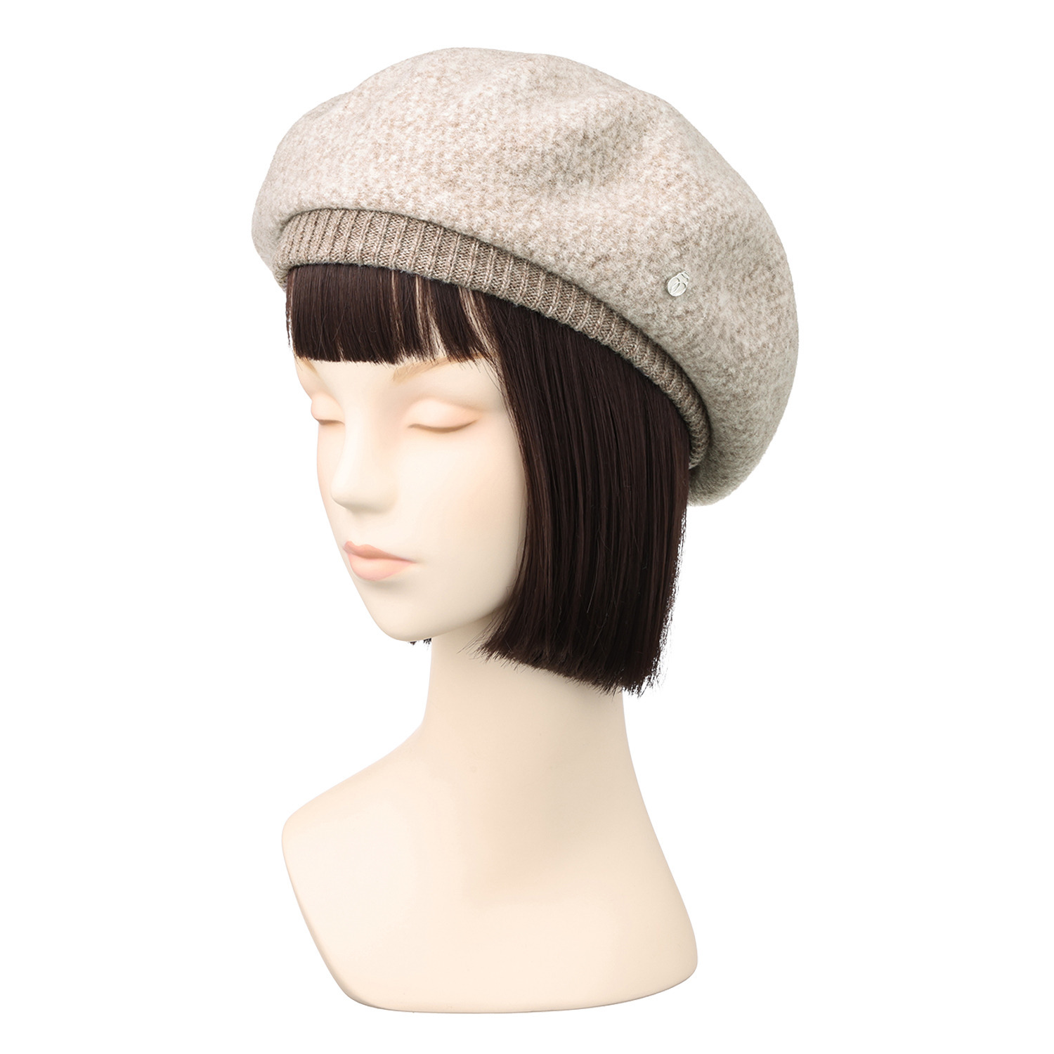 ベル・モード 日本製 メリノウール１００％ ヘリンボーン柄 縮絨ベレー