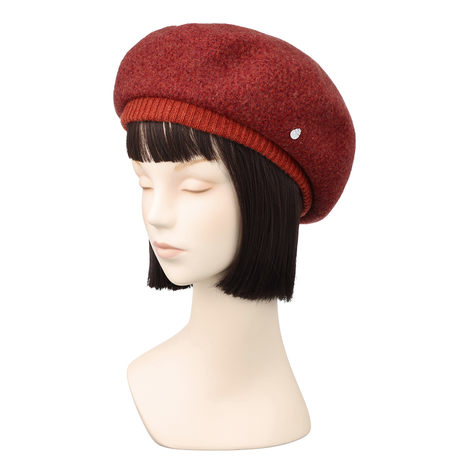 ベル・モード 日本製 メリノウール１００％ ヘリンボーン柄 縮絨ベレー