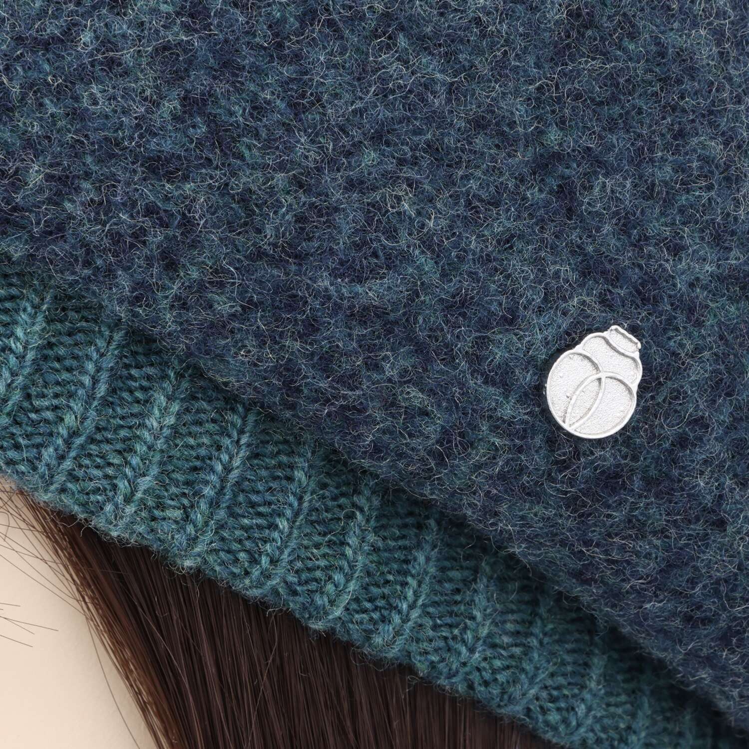 ベル・モード 日本製 メリノウール１００％ ヘリンボーン柄 縮絨ベレー