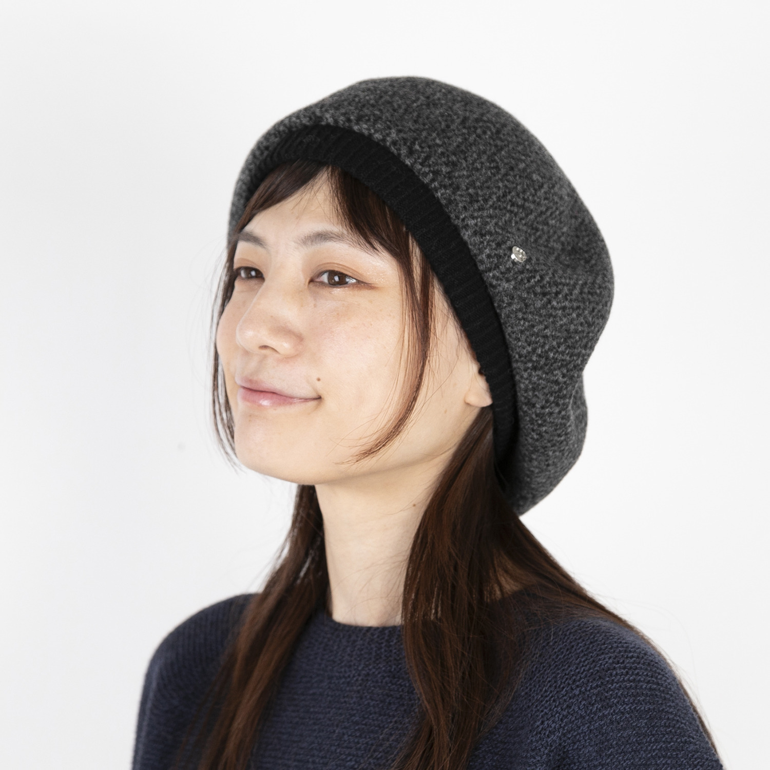 ベル・モード 日本製 メリノウール１００％ ヘリンボーン柄 縮絨ベレー