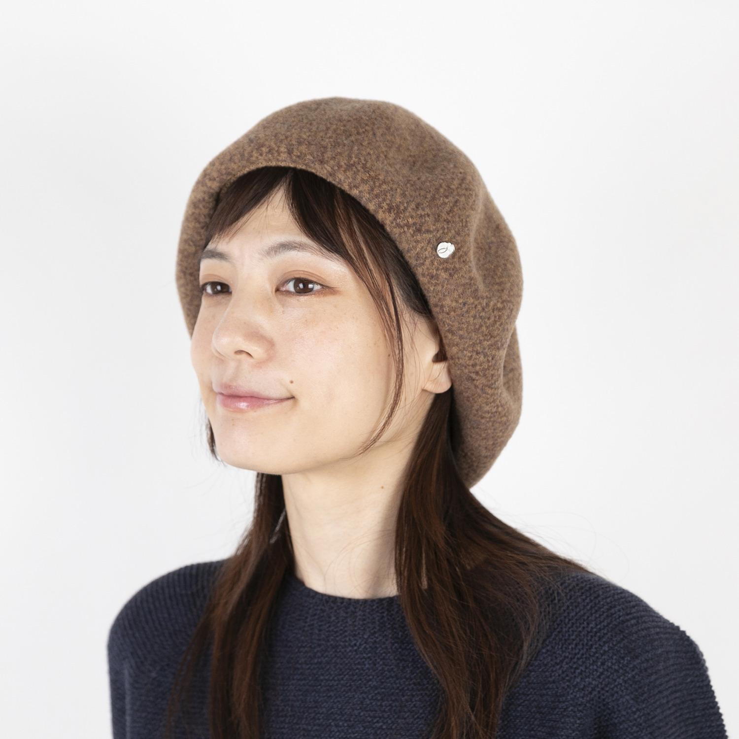 ベル・モード 日本製 メリノウール１００％ ヘリンボーン柄 縮絨ベレー