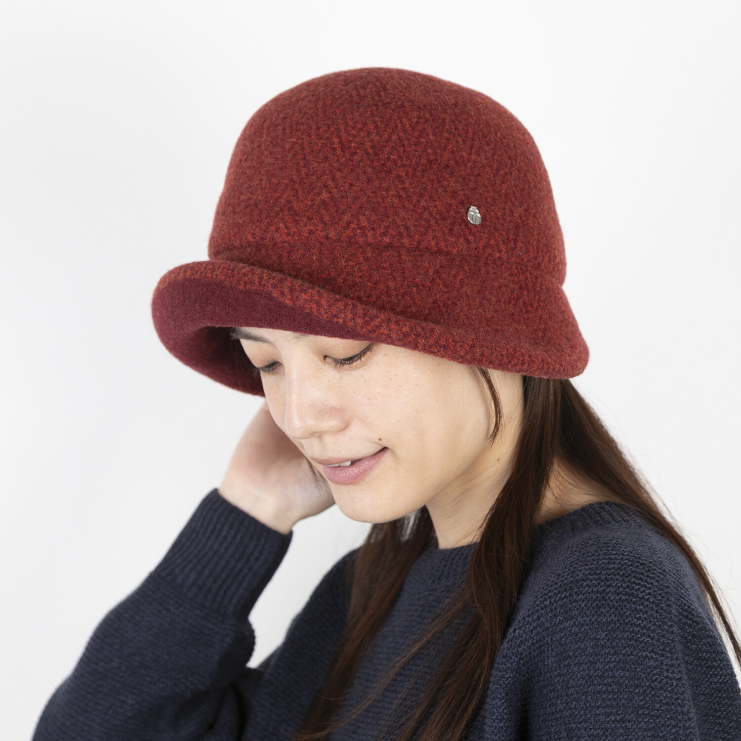 ベル・モード 日本製 メリノウール１００％ ヘリンボーン柄 縮絨クローシュ