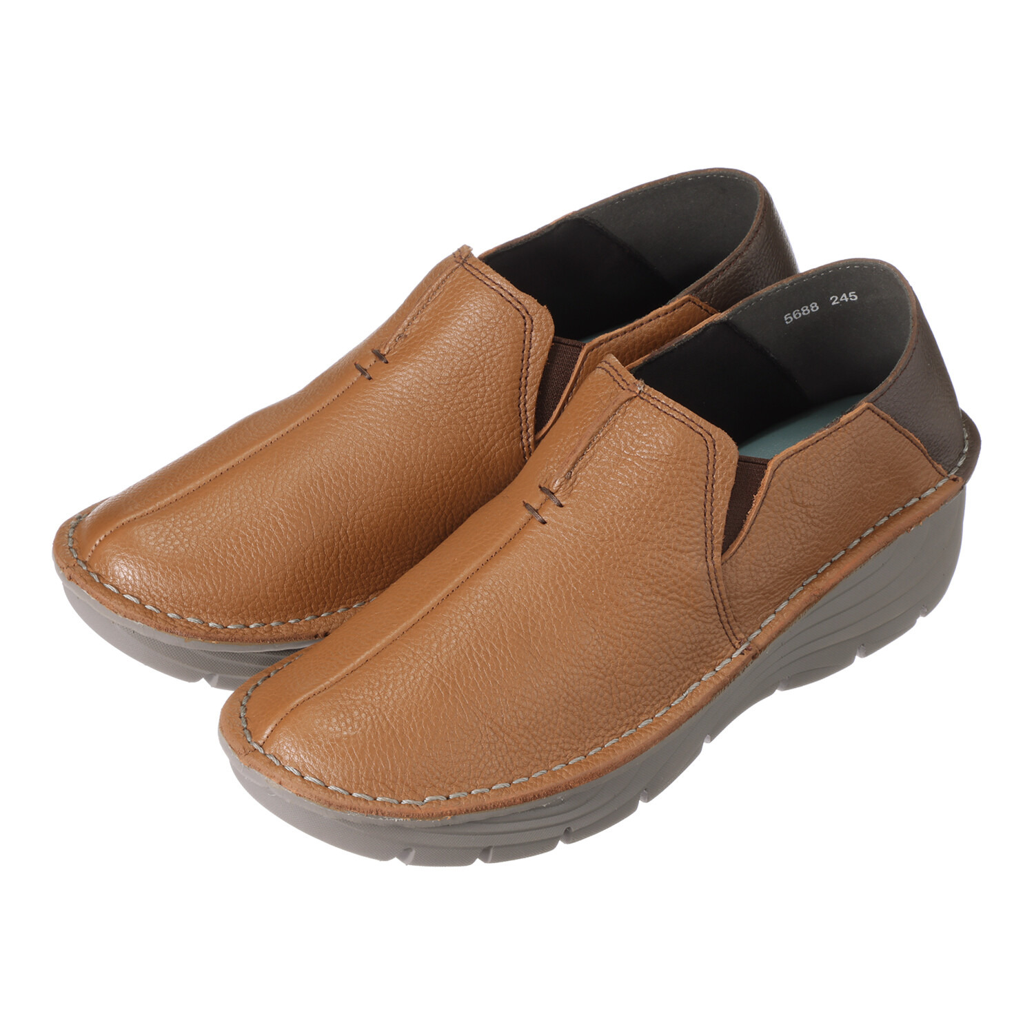 ミントドロップ 牛革 ウェッジソール 軽量スリッポンシューズ