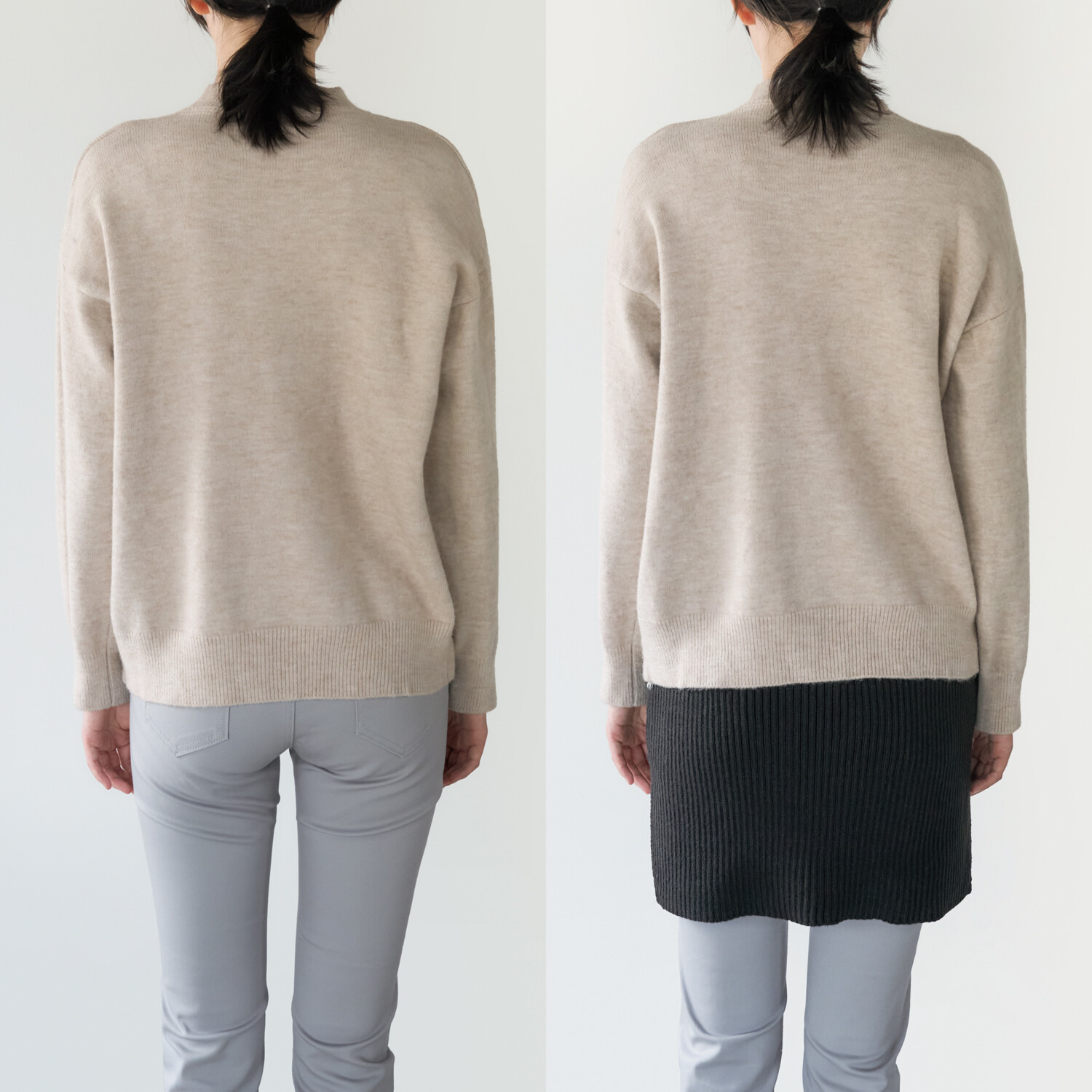 はくだけサッと体型カバー パチッ！と対策 まるで重ね着 おしりカバー２色セット