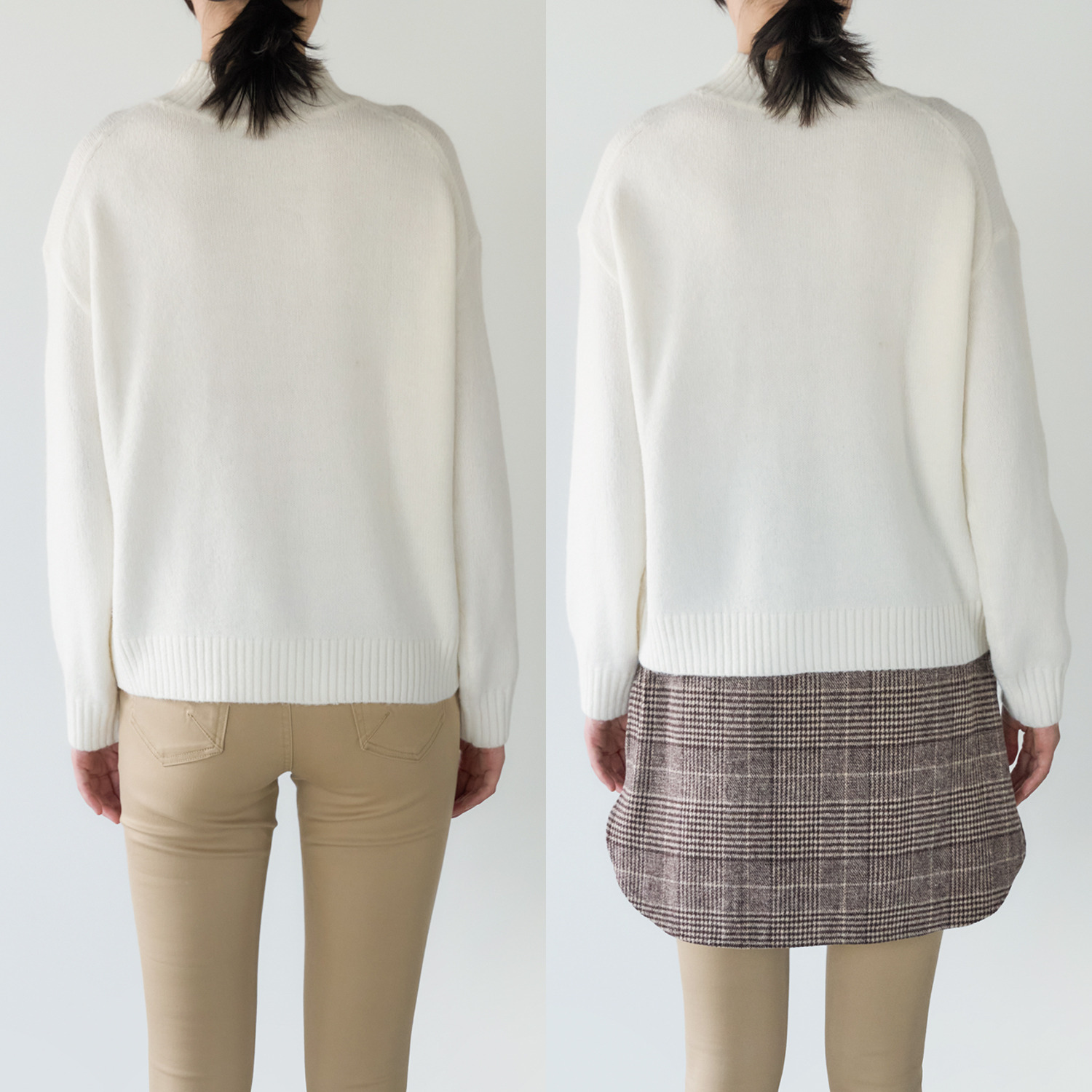 はくだけサッと体型カバー パチッ！と対策 まるで重ね着 おしりカバー２色セット