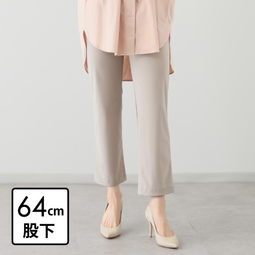 ピーツー　ナイロン混ハイストレッチ　ストレートパンツ　＜股下６４ｃｍ＞