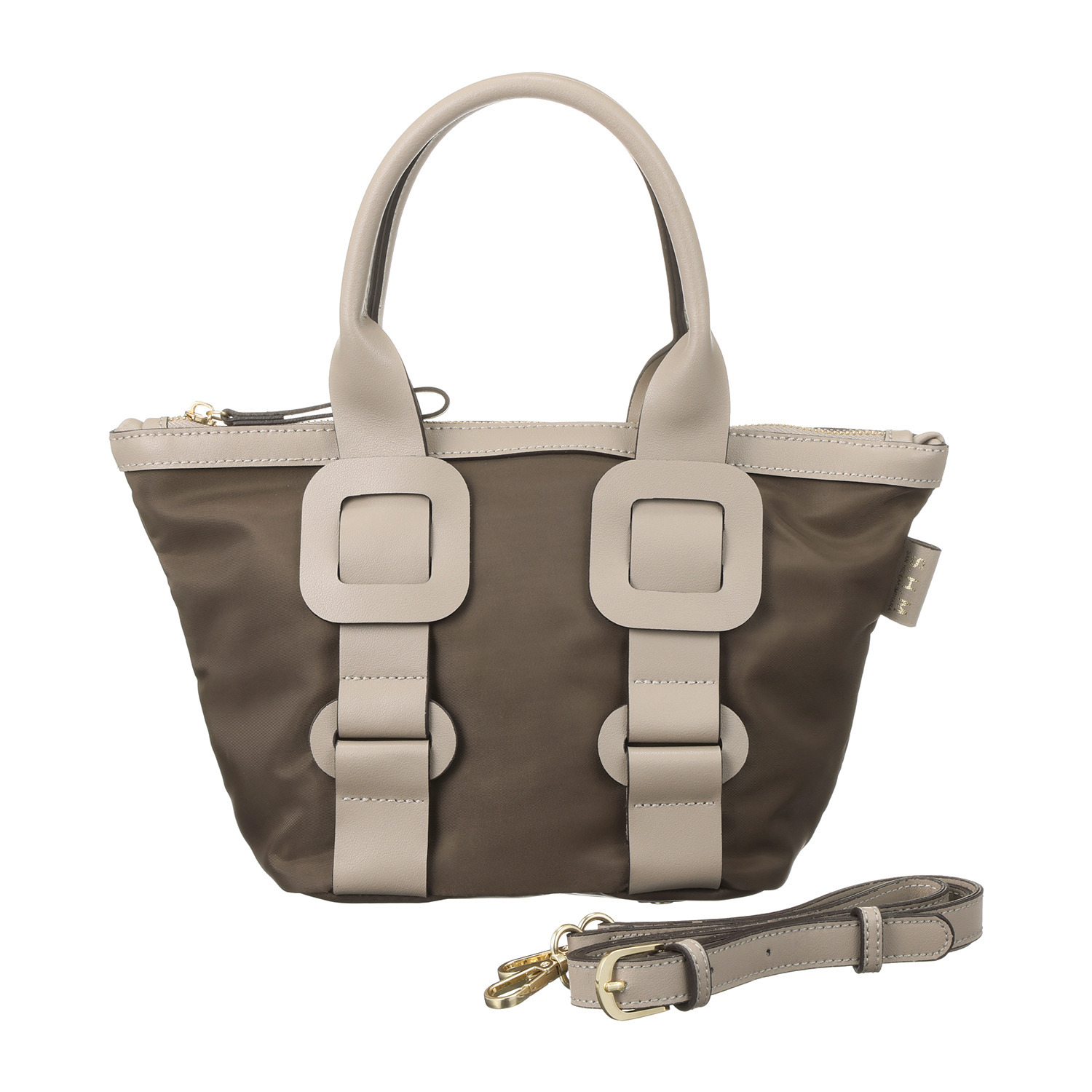 サン　ヒデアキミハラ トロンプルイユ レザーバックル ナイロントートバッグ ＜Ｓ＞