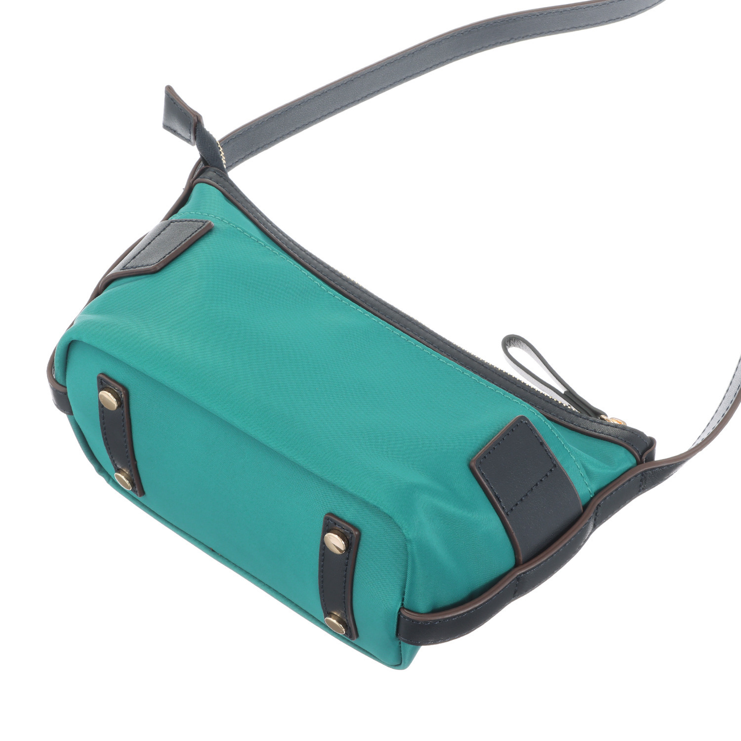 サン　ヒデアキミハラ トロンプルイユ レザーバックル ナイロンショルダーバッグ