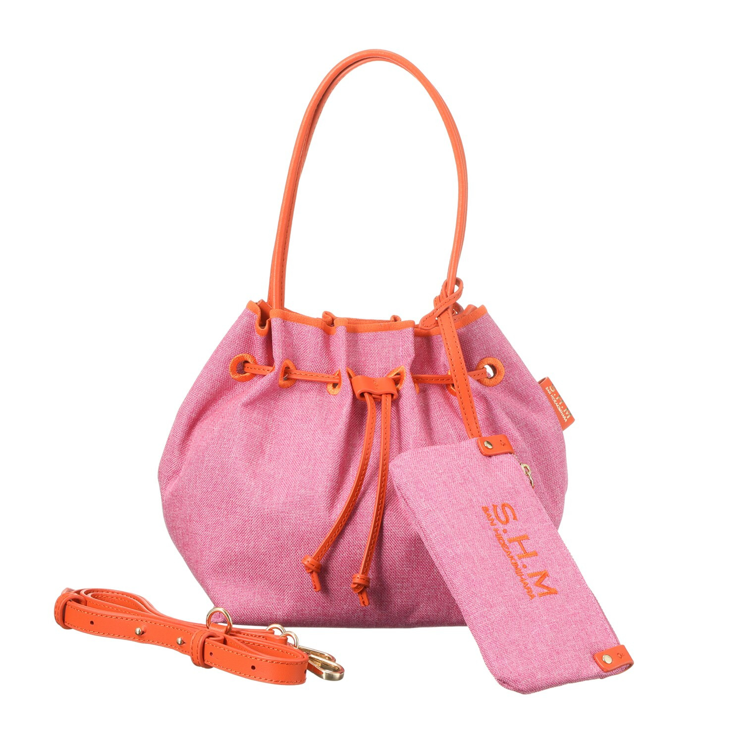 サン　ヒデアキミハラ ポーチ付 レザーコンビ ナイロン巾着トート＜Ｓ＞