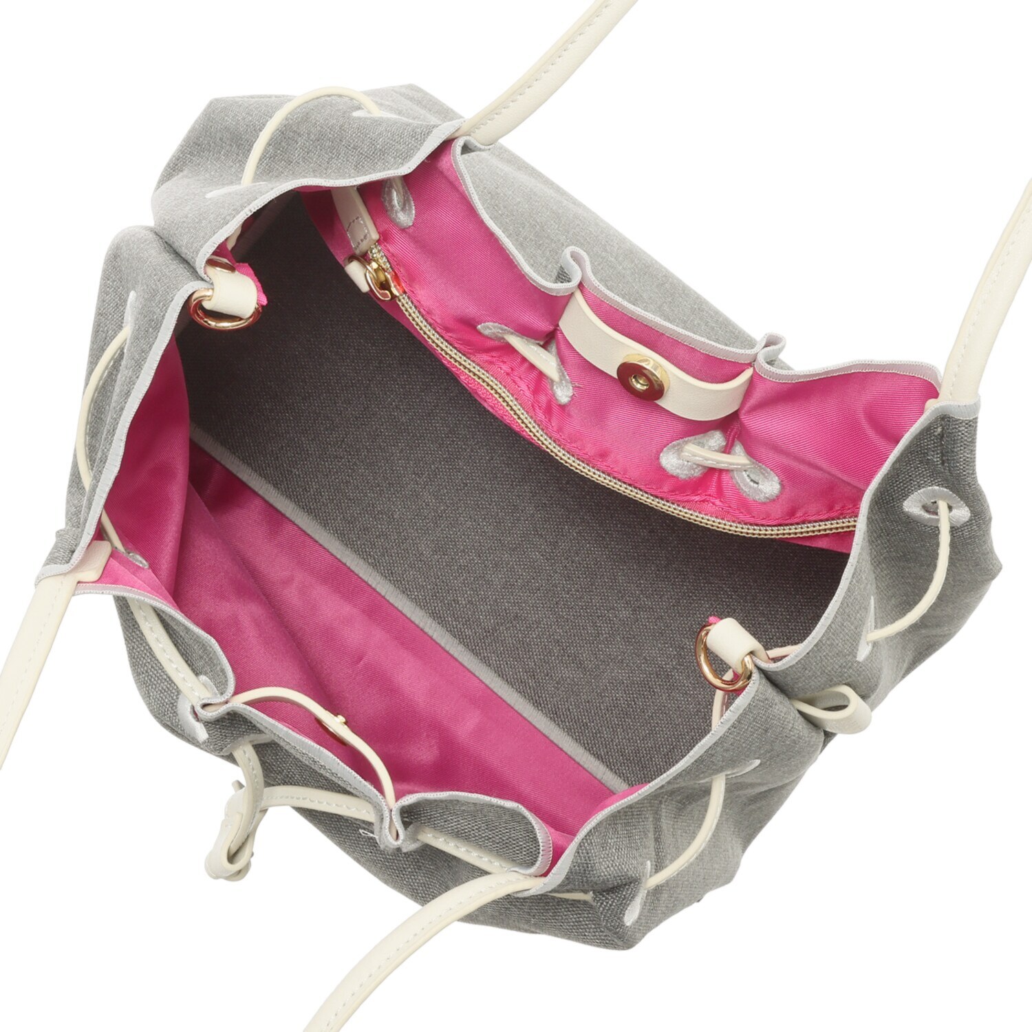 サン　ヒデアキミハラ ポーチ付 レザーコンビ ナイロン巾着トート＜Ｌ＞