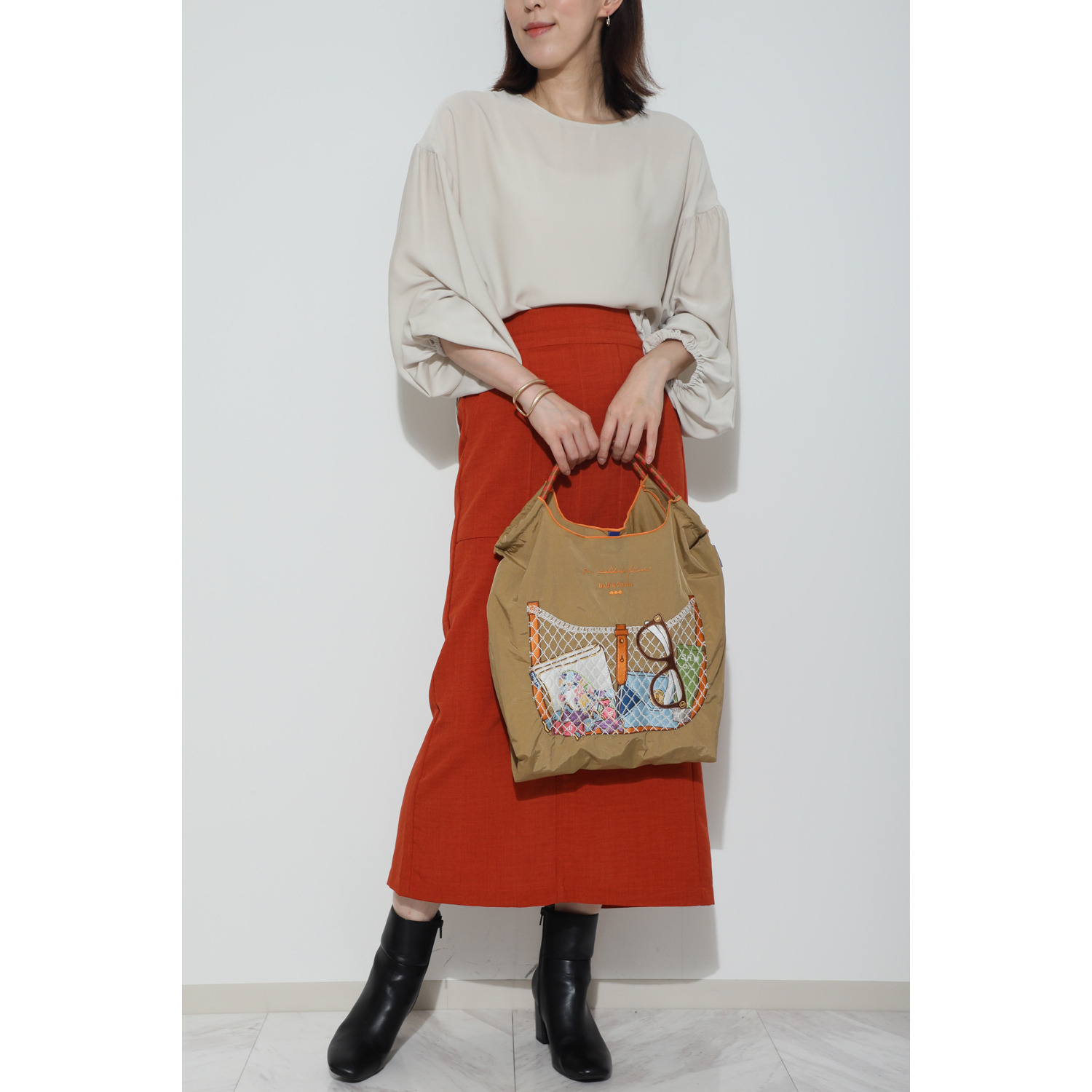 サン　ヒデアキミハラ× ＢＡＬＬ＆ＣＨＡＩＮ トロンプルイユ 刺しゅうバッグ