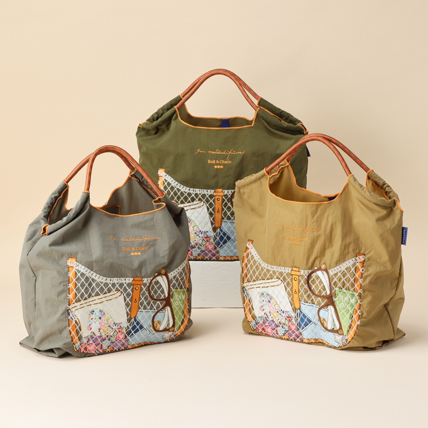 サン　ヒデアキミハラ× ＢＡＬＬ＆ＣＨＡＩＮ トロンプルイユ 刺しゅうバッグ