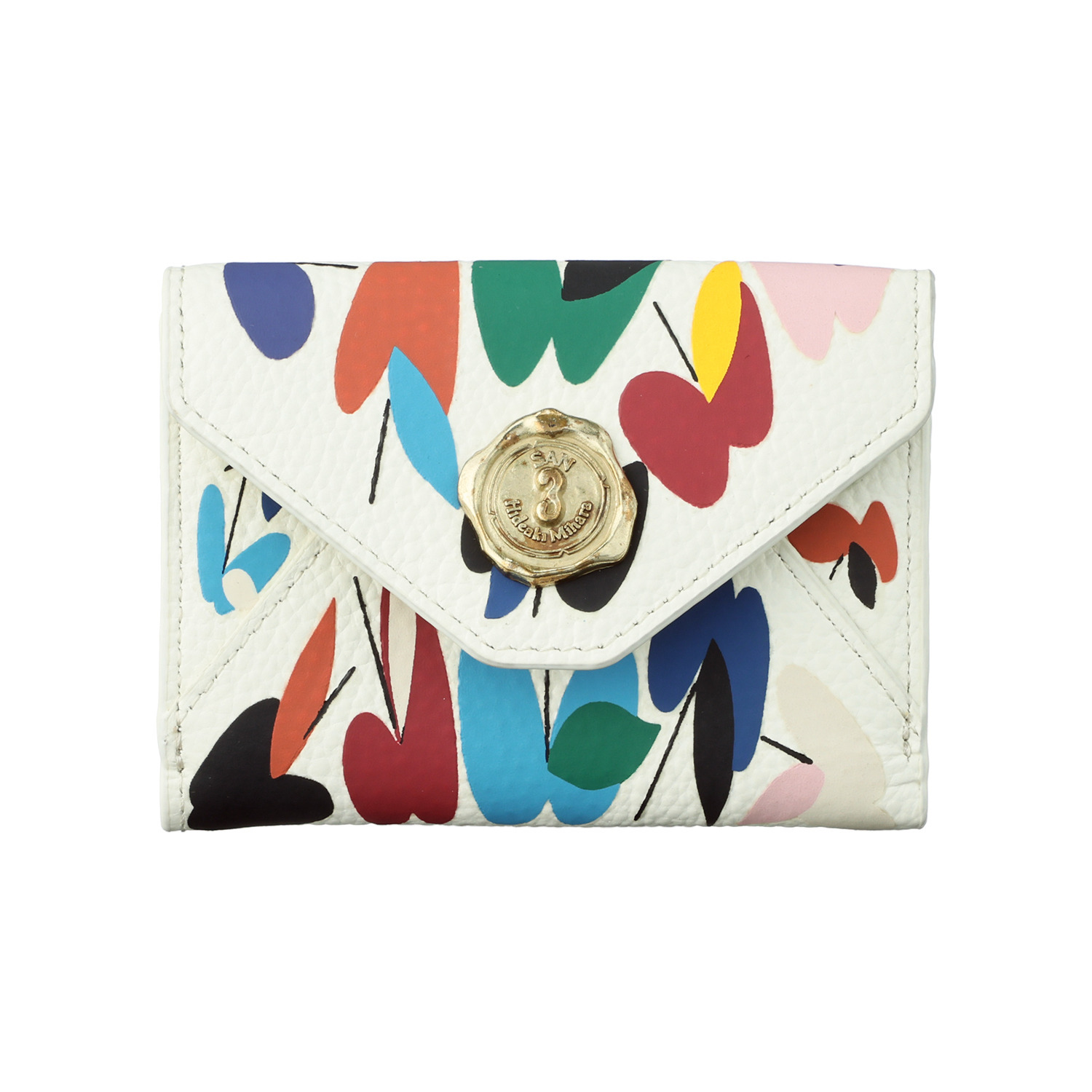 サン　ヒデアキミハラ ショウゴセキネ コラボレーション 牛革 三つ折りミニウォレット