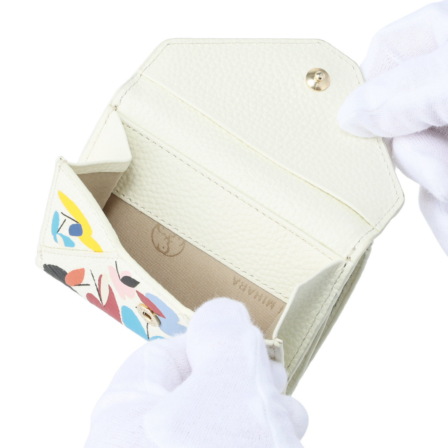 サン　ヒデアキミハラ ショウゴセキネ コラボレーション 牛革 三つ折りミニウォレット