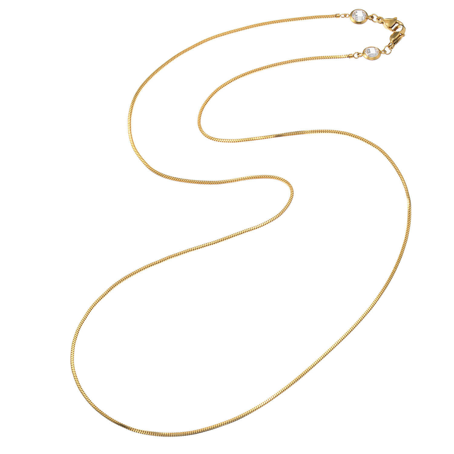 マダムヒロコ スクエアカット スネークチェーン ロングネックレス兼 グラスホルダー “シークレットリュクス”