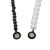 マダムヒロコ ブラックスピネル＆ コットンパール バイカラー マグネット ロングネックレス “サピュイエ 　モノクローム”