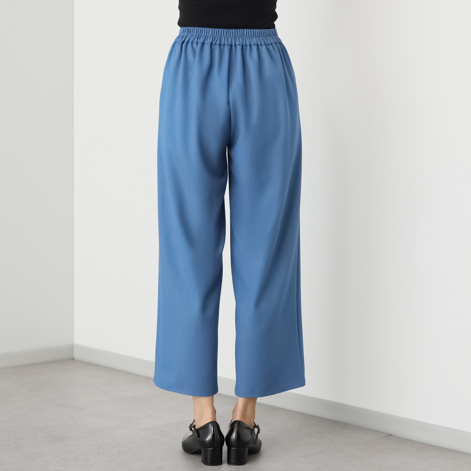 ダジュール デニム調 ワイドパンツ