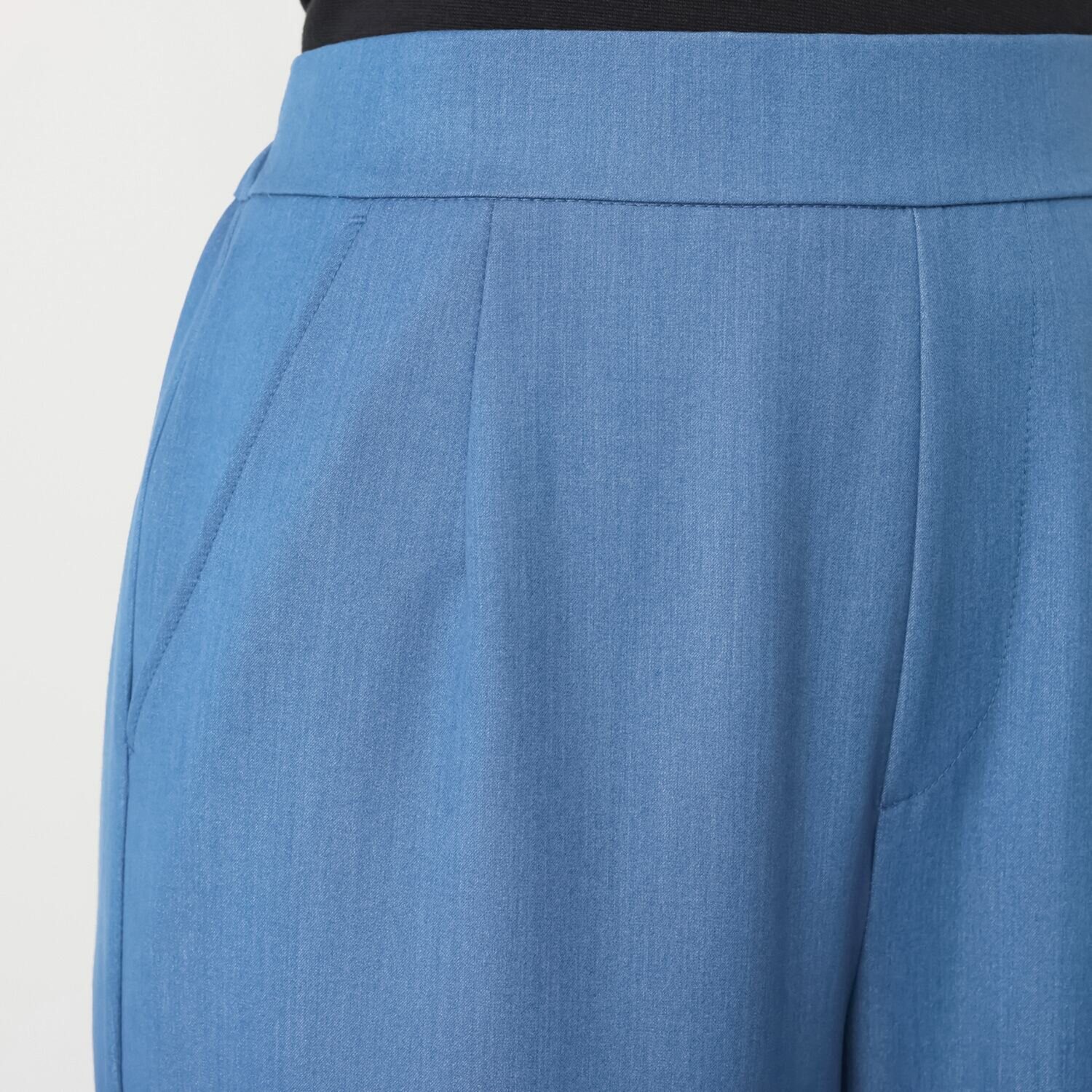 ダジュール デニム調 ワイドパンツ