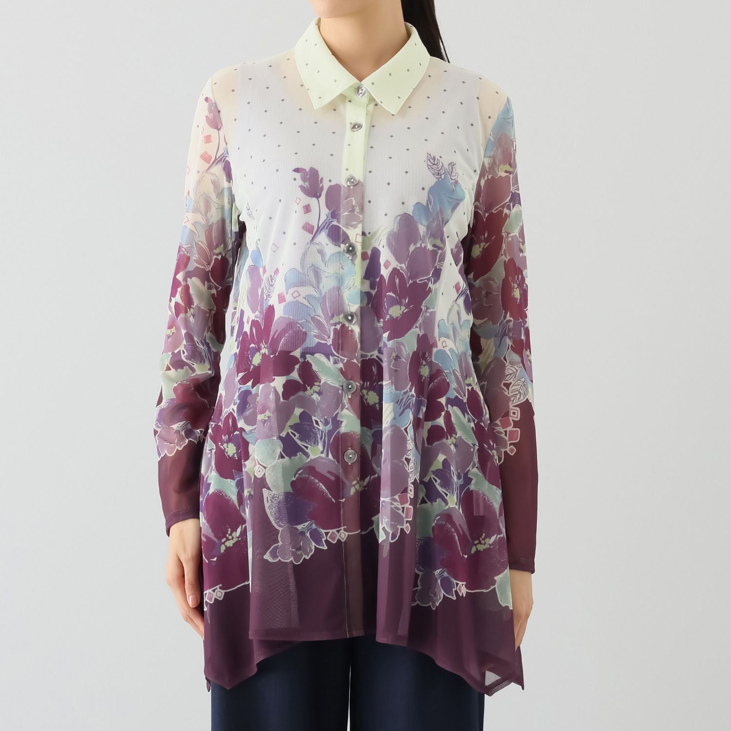 ダジュール パワーネット プリントブラウス