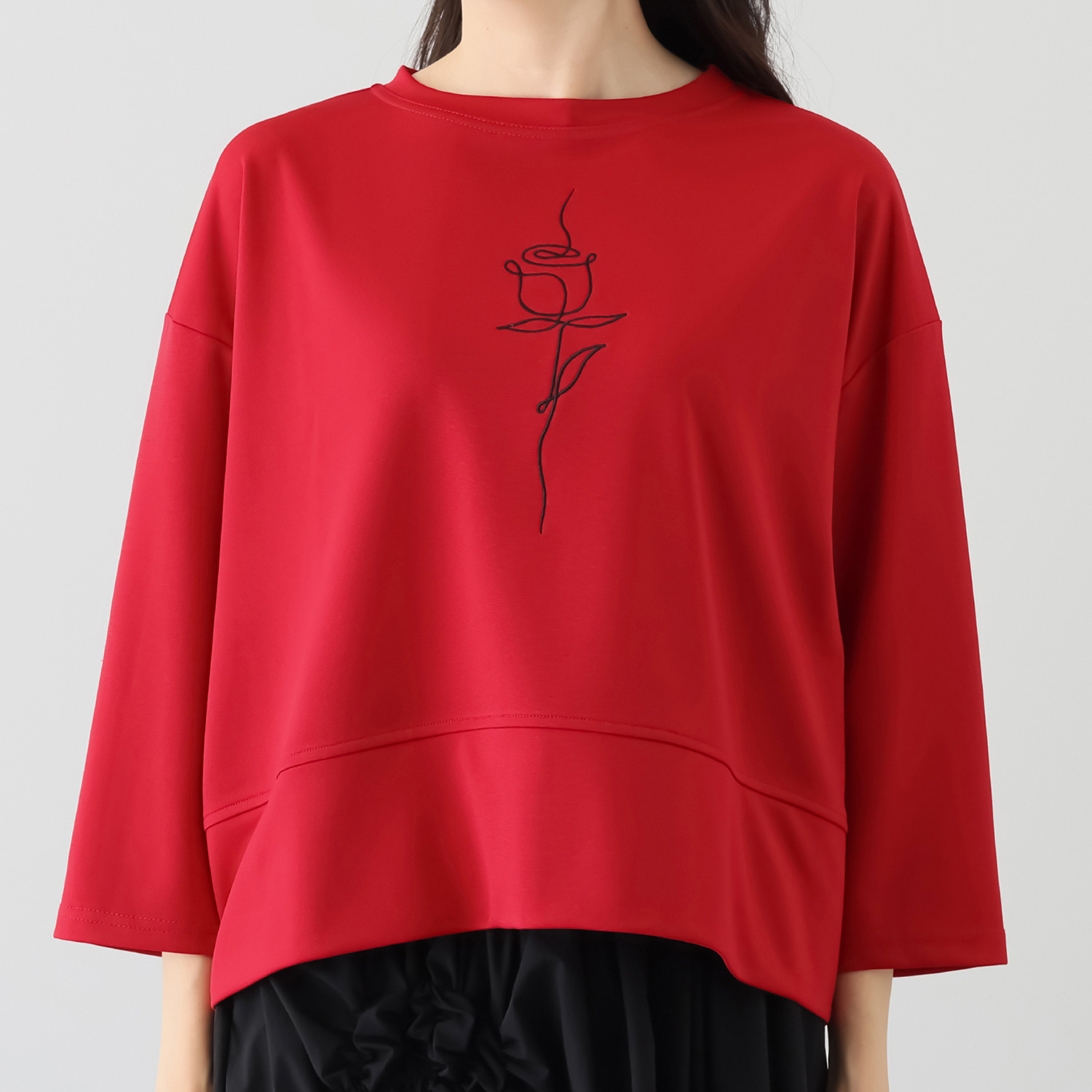 ベルポニー 刺しゅう加工入り ゆったりシルエット ジャージプルオーバー