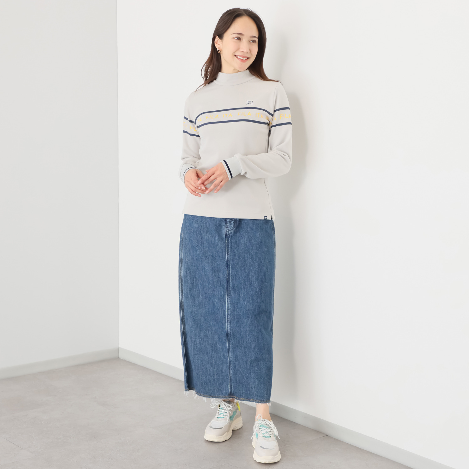 フィラ 裏起毛 モックネックシャツ